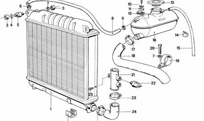 Radiador de refrigerante OEM 17111120099 para BMW E21. Original BMW.