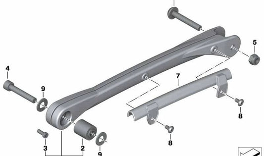 Tirante negro OEM 33177685093 para motos BMW R nineT, R 1200 GS, R 1200 RT, R 1200 R, R 1200 S... y más. Original BMW Motorrad.
