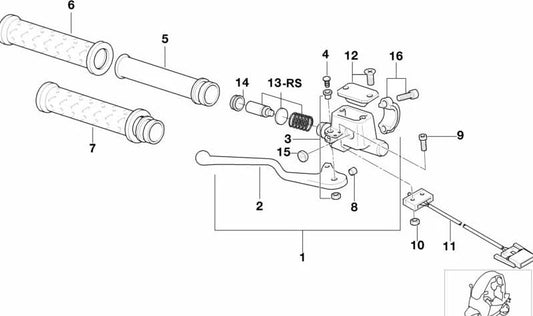 Tubo antideslizante OEM 32722345299 para motos BMW F 650, F 650 ST, C1. Original BMW Motorrad.