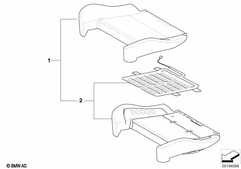 Parte de tapicería del asiento deportivo para BMW X5 E70, X6 E71 (OEM 52107247498). Original BMW