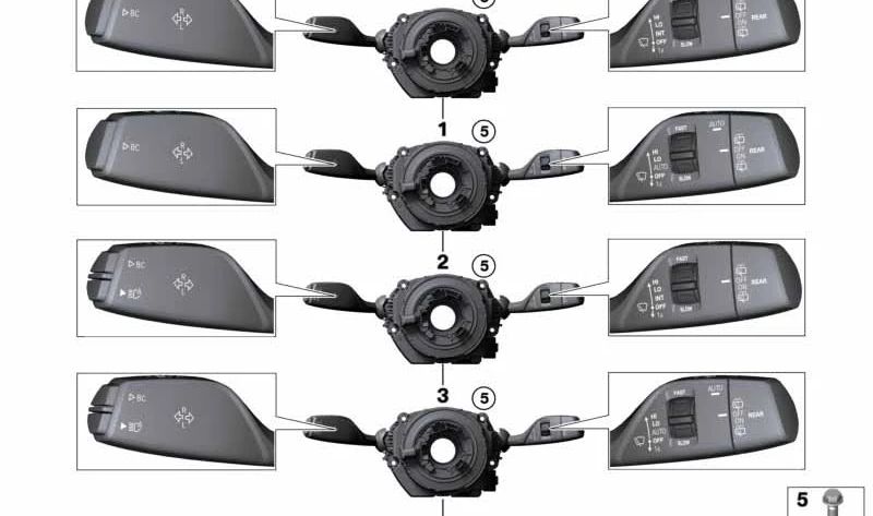 Central de câmbio da coluna de direção para BMW Série 3 F31N (OEM 61315A0F958). BMW originais.