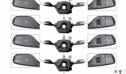 Módulo conmutador de columna de dirección OEM 61315A0F955 para BMW F20, F21, F22, F23, F30, F31, F32, F33, F34, F36, F87, G30, G31, G32, G11, G12, G01, G02, G05, G07, G15, G16. Original BMW.