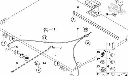 Gancho de sujeción del suelo del maletero derecho OEM 51477029030 para BMW E53. Original BMW.
