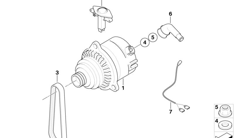 Alternador com polia motriz 40A OEM 12312306878 para BMW Motorrad R 1100 S, R 1150 GS. Originais BMW Motorrad.