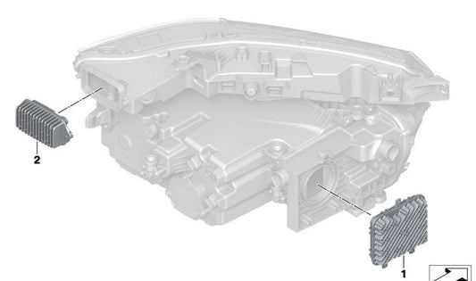 Módulo LED intermitente/luz diurna izquierdo OEM 63115A417B7 para BMW X7 G07. Original BMW.