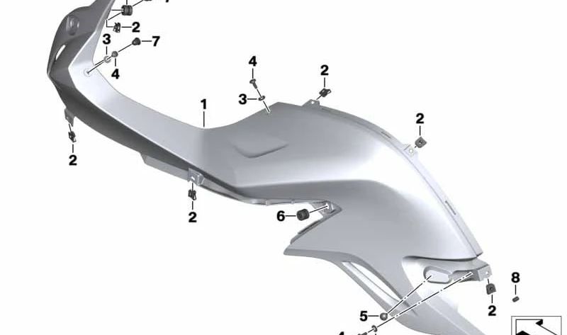 Cubierta lateral izquierda OEM 46638528597 para BMW Motorrad F650GS, F700GS, F800GS, F800GS Adventure. Original BMW Motorrad.