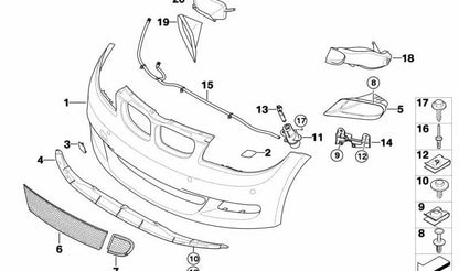 Soporte izquierdo OEM 51647836703 para BMW Serie 1 E81, E87, E88, E82... y más. Original BMW.
