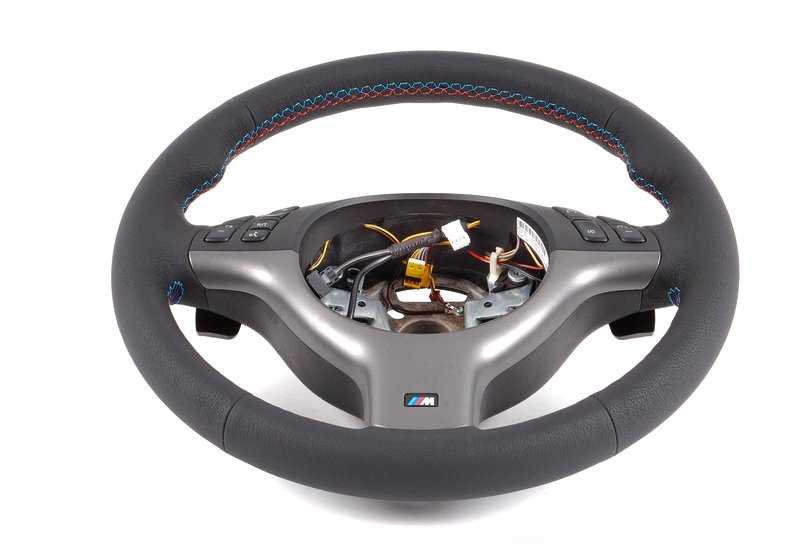 Volante de cuero M con airbag para cambio SMG OEM 32342282222 para BMW E46. Original BMW.