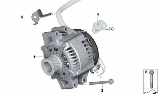 Soporte de montaje OEM 12427848490 para BMW F87 M2, F80 M3, F82/F83 M4. Compatible con versiones CS y Competition. Pieza original BMW.