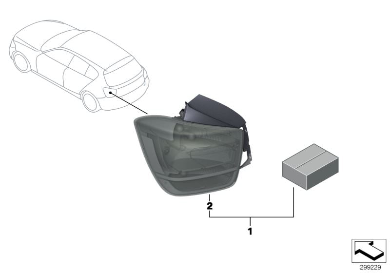 Piloto trasero LED M Performance Blackline derecho oscuro OEM 63212225430 para BMW F20 y F21. Mejora estética deportiva y oscurecida. Compatible con modelos sin faros xenón (requiere codificación). Original BMW.