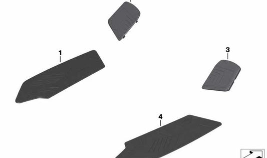 Copertura gradino centrale sinistro OEM 46638559391 per BMW Motorrad C 400 X (K09) 2018-2025. BMW Motorrad originale.