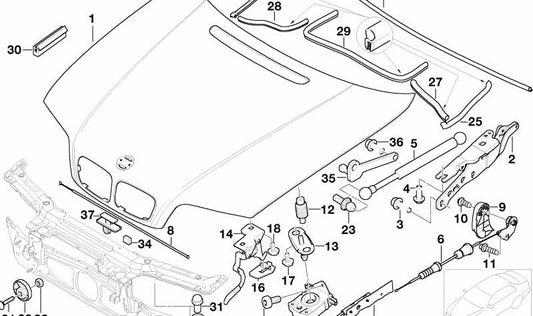 Fronthaubeaktivierung für BMW 3 E46 -Serie (OEM 51238213028). Original BMW.