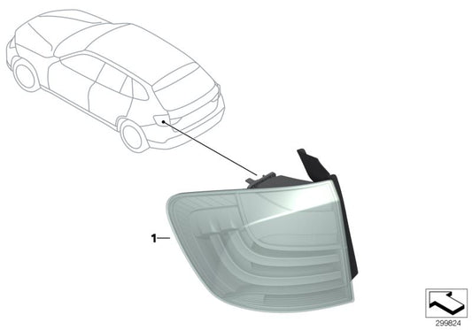 Piloto trasero derecho en aleta OEM 63212992478 para BMW E84. Luz trasera original BMW, ideal para sustituir la luz dañada del lateral derecho. Pieza 100% original y compatible.