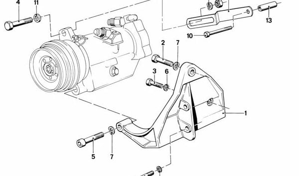 Tubo de aire acondicionado OEM 64521261305 para BMW E12. Original BMW.