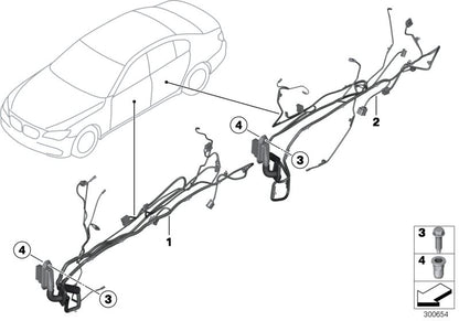 Câblage de porte gauche OEM 61129237084 pour BMW F10 et F11 (520D, 520i, dynamique efficace) 2010-2013. BMW d'origine.