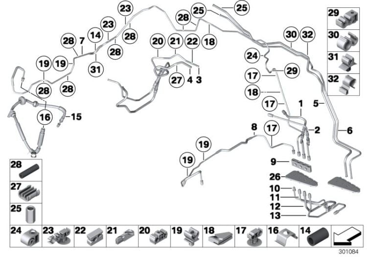 Tubería de freno OEM 34326775112 para BMW F07, F10, F11, F06, F12, F13, F01, F02, F03, F04, Ghost RR4. Original BMW.