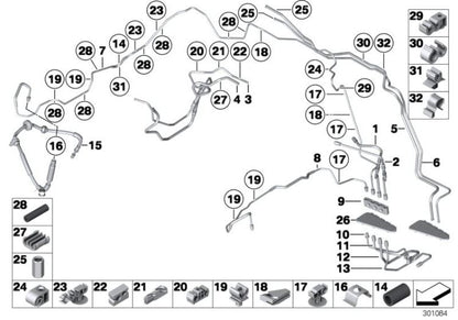 Tubería de freno OEM 34326775112 para BMW F07, F10, F11, F06, F12, F13, F01, F02, F03, F04, Ghost RR4. Original BMW.