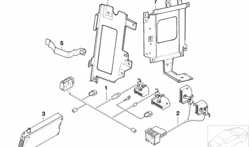 Soporte para módulo de transmisión y recepción OEM 84318362432 para BMW E38. Original BMW
