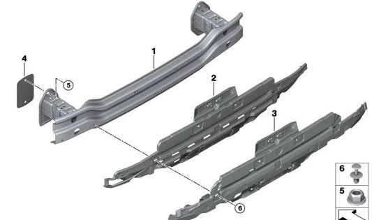 OEM 51125A01199 Prise en charge du pare-chocs arrière pour la série BMW 5 (G30, G31), 6 séries (G32). BMW d'origine.