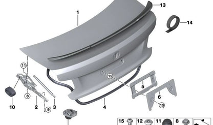 Junta goma maletero OEM 51767403852 para BMW F22, F22N, F23, F23N, F87, F87N. Original BMW.