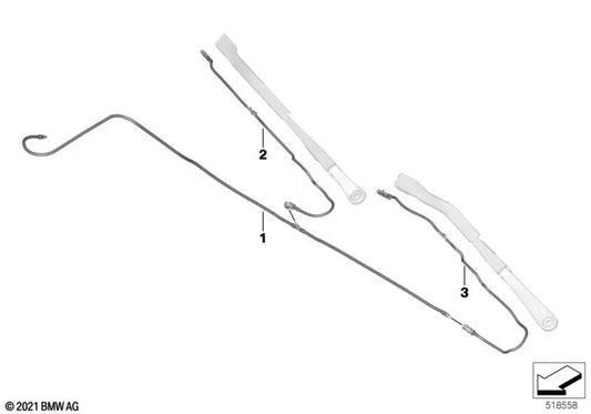 Lavare con un tubo del lato passeggero per BMW Series 2 G42, G87, Series 3 G20, G20N, G21, G21N, G28, G28N, G80, Series 4 G22, G23, G26, G82, G83 (OEM 61619478358). BMW originale.