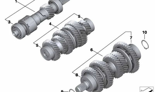 Eje de transmisión OEM 23009457822 para BMW Motorrad R nineT (RK21), R nineT Pure (RK22), R nineT Scrambler (RK23), HP2 Megamoto (RK25), R 1200 GS (RK25). Original BMW Motorrad.