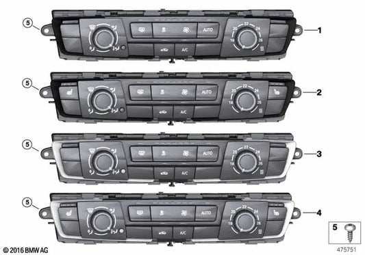 Unità di controllo del condizionamento dell'aria per BMW F20N, F21N Serie 1 F22, F23 Serie 2 F30, F31, F34, F35 Serie 3 F32, F33, F36 Serie 4 (OEM 64119384049). BMW originale