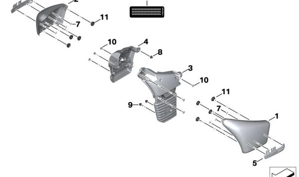 Cubre lateral izquierdo OEM 46639445051 para BMW Motorrad R 18 (RK34, R 180) y R 18 Classic. Original BMW Motorrad.