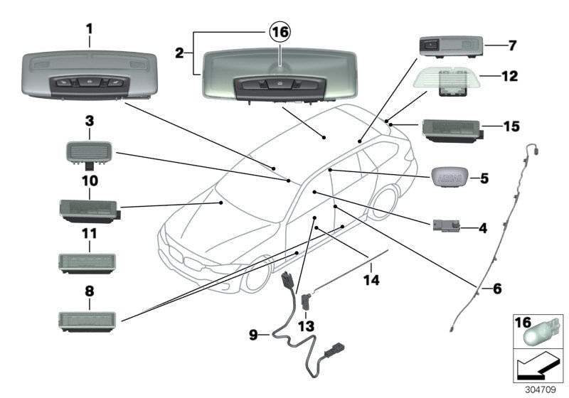O Innleuchte liderou para a BMW 3 F31 Series, F31N (OEM 63319458476). BMW original