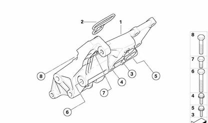 Soporte de alternador OEM 12317533840 para BMW E60, E61, E63, E64, E65, E66. Repuesto original BMW, ideal para fijar el generador de forma segura y precisa.