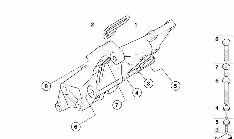 Soporte del alternador OEM 12317533837 para BMW E60, E60N, E61, E61N, E63, E63N, E64, E64N, E65, E66, E53, E70. Original BMW.