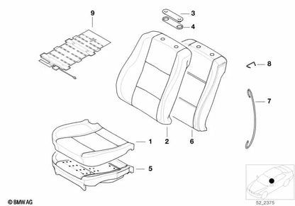 Alfombrilla de sensor de detección de asiento del acompañante para BMW Serie 5 E39, Serie 7 E38 (OEM 65776949788). Original BMW