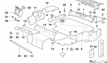 Tapa de cierre OEM 51718163856 para BMW Serie 3 E36. Pieza original BMW. Ideal para compartimento del maletero u otras cubiertas interiores. Fácil reemplazo.
