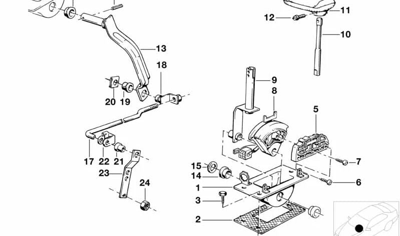 Interruptor de cambio automático OEM 61311359778 para BMW E12, E28, E24 y E23. Original BMW.