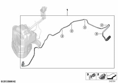 Dosierleitung para BMW X5 F15, X6 F16 (OEM 16197295663). Original BMW