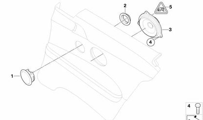Altavoz agudo OEM 65137838901 para BMW E91, E92, E93, E63 y E64. Compatible con sistema de sonido Individual Audio. Repuesto original BMW.