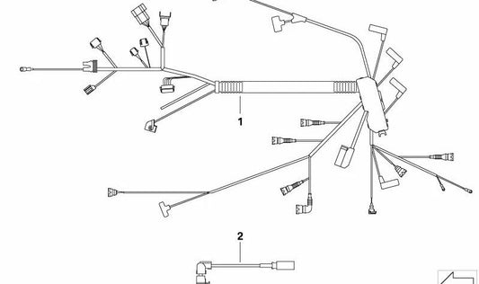 Fiação do motor DDE OM 12517804721 para BMW E87, E90, E91. Arnês original para gerenciamento eletrônico do motor. Substituição original da BMW.