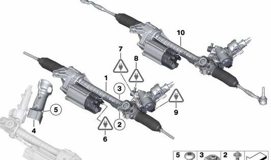 Protector térmico para caja de dirección OEM 32106790911 para BMW F07, F10, F11, F06, F12, F13, F01, F02. Original BMW.