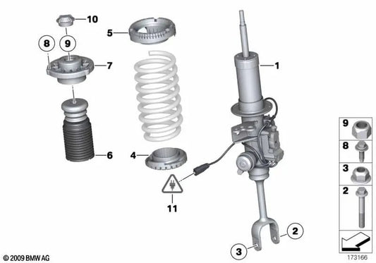 Front right shock absorber for BMW F11, F11N (OEM 37116856984). Original BMW
