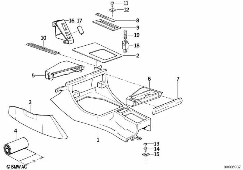 Auswahlhebelgehäuse für BMW 5 E34 -Serie, 7 E32 (OEM 51161938603). Original BMW.