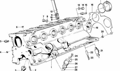 Resorte de presión OEM 11411744324 para BMW E21, E30, E12, E28, E34, E24, E23, E32 y BMW Motorrad R248. Original BMW.