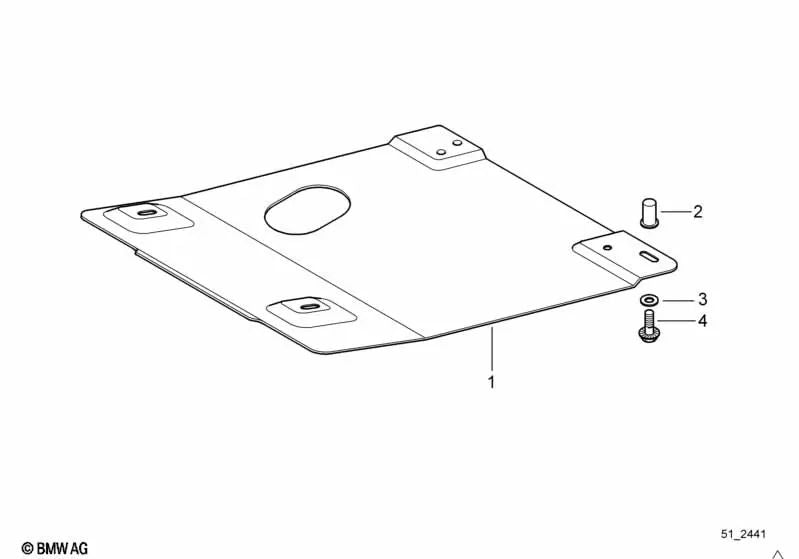 Front underbody protection for BMW E36 (OEM 51718204491). Original BMW.