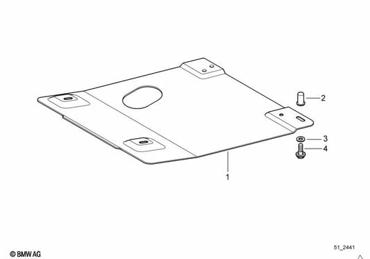 Front underbody protection for BMW E36 (OEM 51718204491). Original BMW.