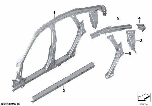 Pilar C Suporte para BMW 3 F34 Series, F34N (OEM 41007380662). BMW original.