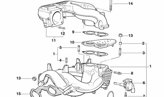 Boden des Zulassungsrohrs für BMW 3 E36 -Serie, Serie 5 E34 (OEM 11611734632). Original BMW