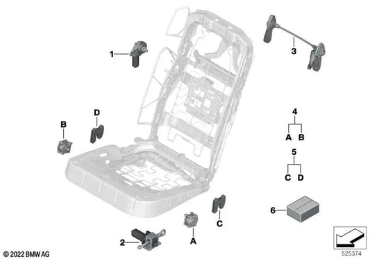 Seat drive mounting kit for BMW 7 Series G70 (OEM 52105A4A245). Original BMW