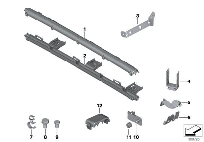 Tapa inferior del canal de cables OEM 12527534161 para BMW E81 y E82 (modelos 125i, 128i, 130i, 135i). Compatible con versiones manual y automática. Original BMW.
