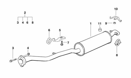 Hinter -Schalldämpfer für BMW 3 E36 -Serie (OEM 18312245524). Original BMW