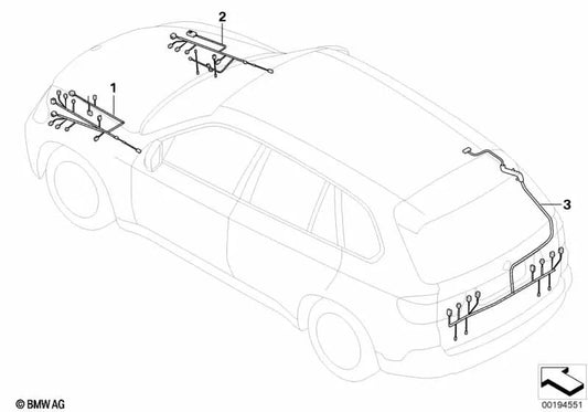 Cables de reparación delanteros derechos OEM 61128710255 para BMW X5 E70 LCI, X6 E71. Original BMW.