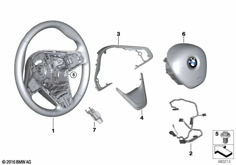 Leather Sport Steering Wheel for BMW F52, F45, F45N, F46, F46N, F48, F48N, F49, F49N, F39 (OEM 32306860357). Original BMW